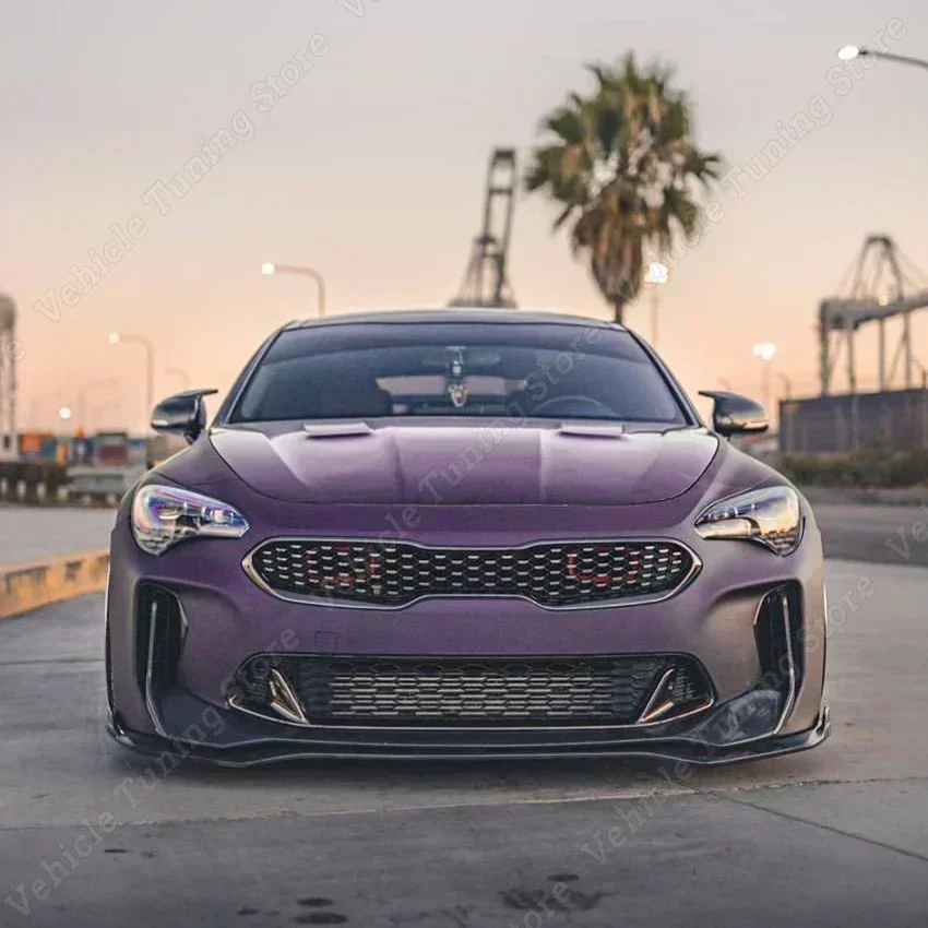 Для Kia Stinger GT 2018-2023 передний бампер, спойлер, нижний комплект кузова, диффузор, сплиттер, тюнинг, черный стиль, автомобильные аксессуары