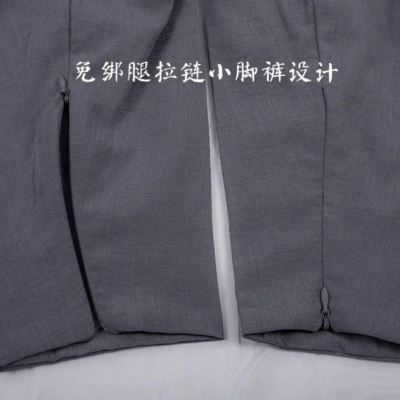 Summer Cotton Cambric Monk Pants Buddhist Zen Lay Trousers Traditional Chinese Bottoms Buddha Shaolin Monk Kung Fu Pants