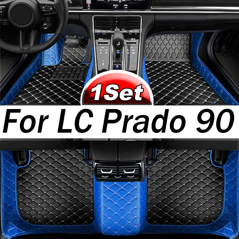 Custom Automotive Car Floor Mats For LC Prado 90 1996 1997 1998 1999 2000 2001 Auto Luxury Leather Men Women Full Coverage