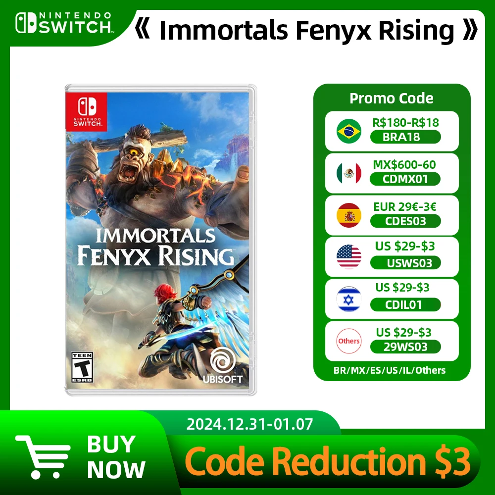 Immortals Fenyx Rising - Nintendo Switch Games card Action Genre Support 1 Player TV Handheld Tabletop 3 Modes for Swich Console