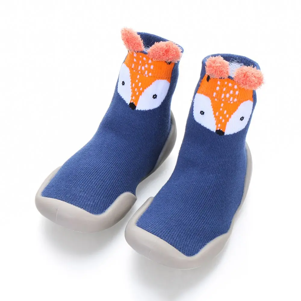 gift Winter Warm Soft Sleep Bed Sock Plush Cute Cartoons Coral Fleece Sock Floor Sox Anti-slip Slippers Baby Toddler Socks