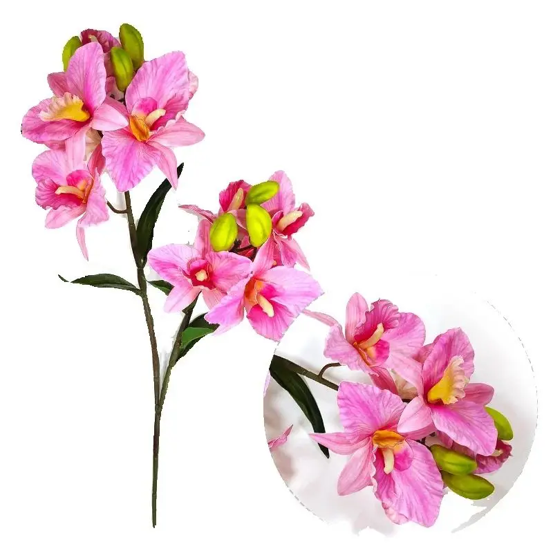 

One Artificial Cattleya Flower Branch 11 Heads Real Touch Cattleya Hybrida