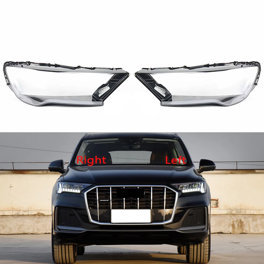 

Для Audi Q7 2020 2021 2022 2023 крышка фар автомобиля маска корпус лампы линзы заменить оригинальный абажур