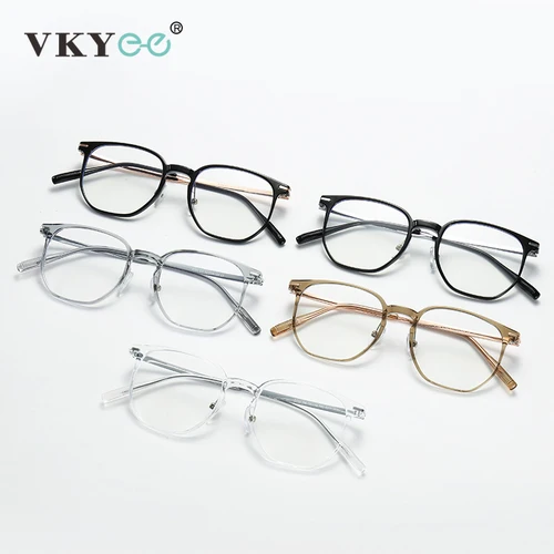 Imagen 2 del producto VICKY, nuevas monturas de gafas a la moda para hombre, gafas antiluz azul para mujer, gafas con montura grande de Metal, se pueden personalizar con prescripción
