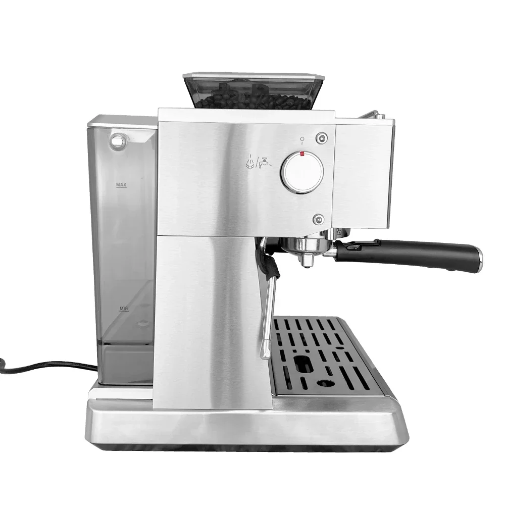 Wholesale Semi Automatic Coffee Maker Stainless Steel Italian Expresso Coffee Machine Maker with Bean Grinding for Household Use