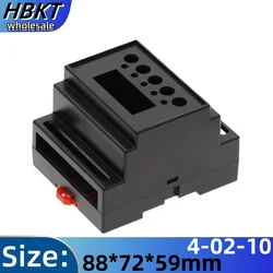 DIN Rail PLC Electrical Shell Barrier Isolation Module Instrument Shell Plastic Case 4-02-10: 88X72X59mm Junction Box Black