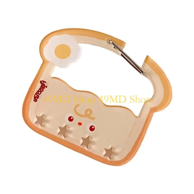 49MD Cartoon Burger And Chips Carabiner Clip With Secure Lock Fashion Keychain Holder For Daily Essential view 3