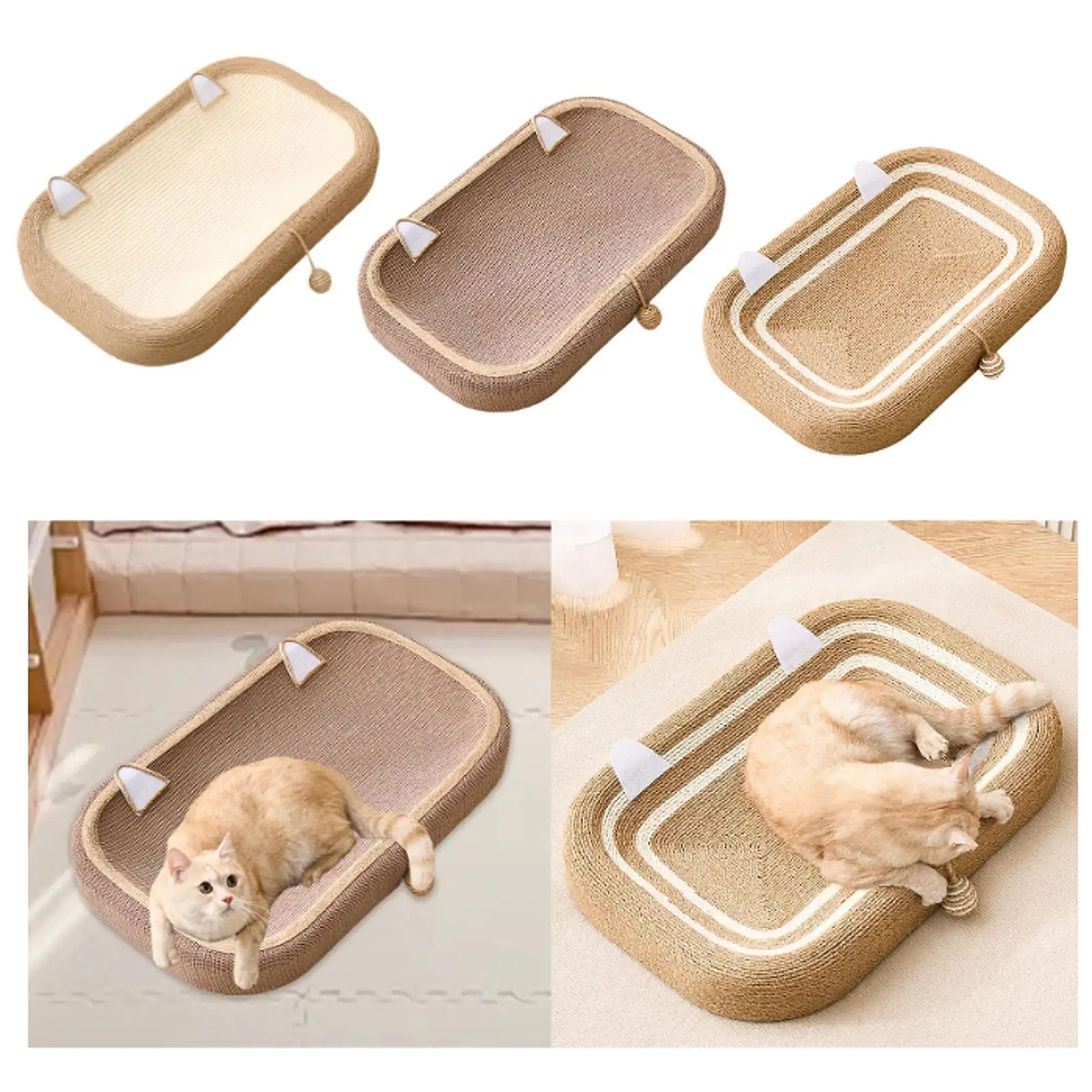 Cat Scratcher Scratching Board Oval Interactive Play Toy Furniture Protector Nest Basin for Couch Carpets Sofas Training