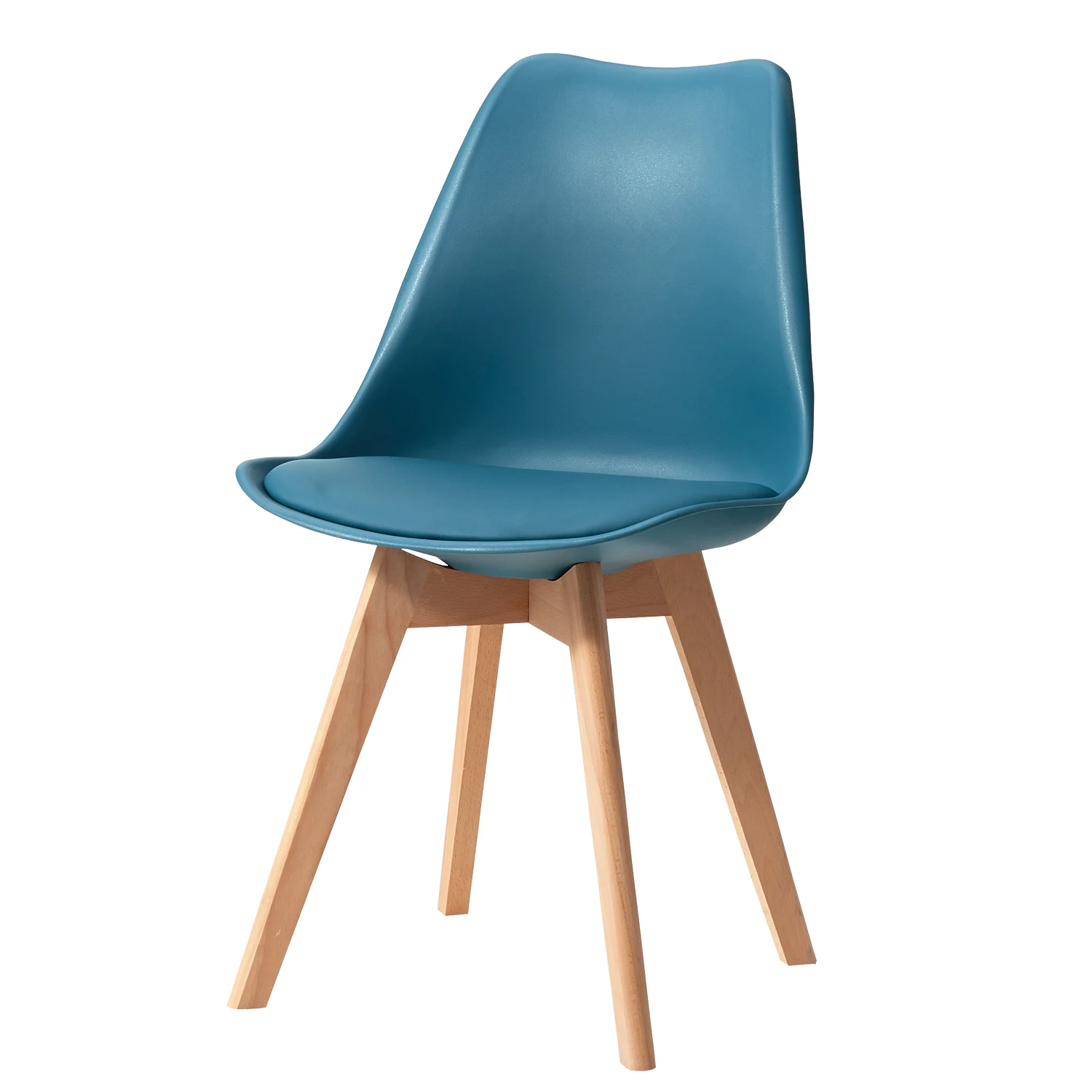 EGOONM 6Pcs Nordic średniowieczne krzesła do jadalni PU wyściełane siedzisko Nogi z drewna bukowego Krzesła biurowe do jadalni Sypialnia Balkon