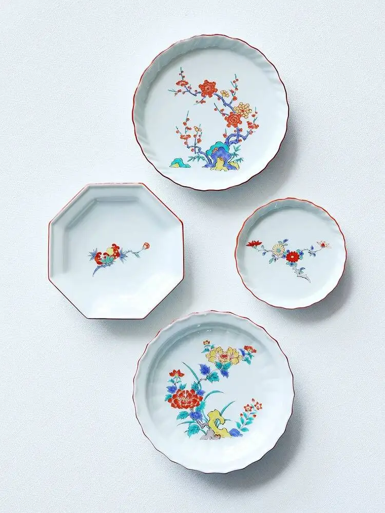 Single Piece In Stock, Imported Arita Ware Floral Octagonal Japanese Snack Plate, Ceramic Plate
