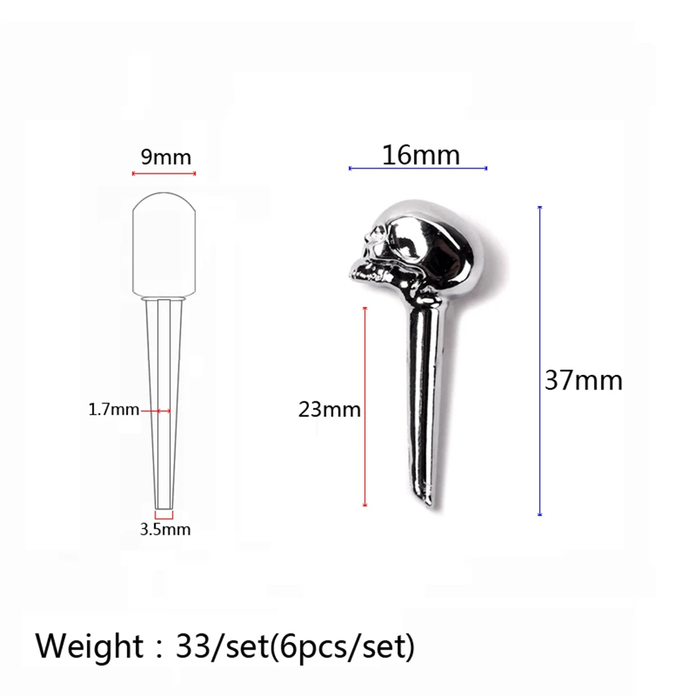 

Skull String Guitar Pegs Acoustic Parts Replacement Bridge Pins Metal Durable Fit Instruments Tuning Keys Unique Design Easy