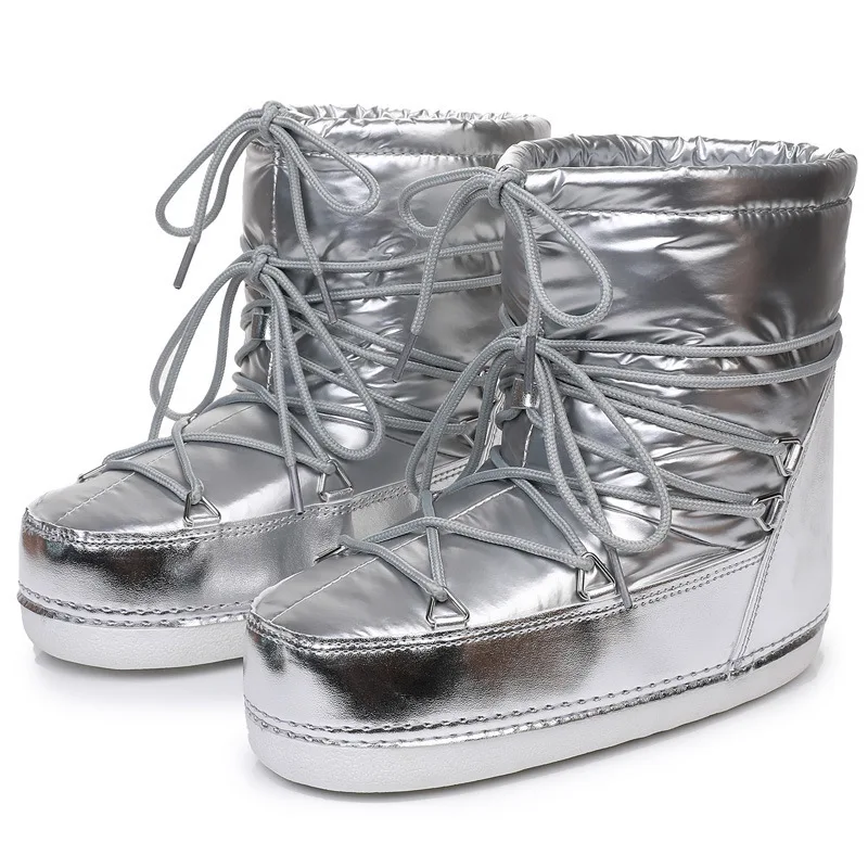 

Women's Snow Boots Waterproof And Non-slip Space Boots Women 2024 New Short Tube Thick Warm Winter Shoes Ladies Luxury Boots