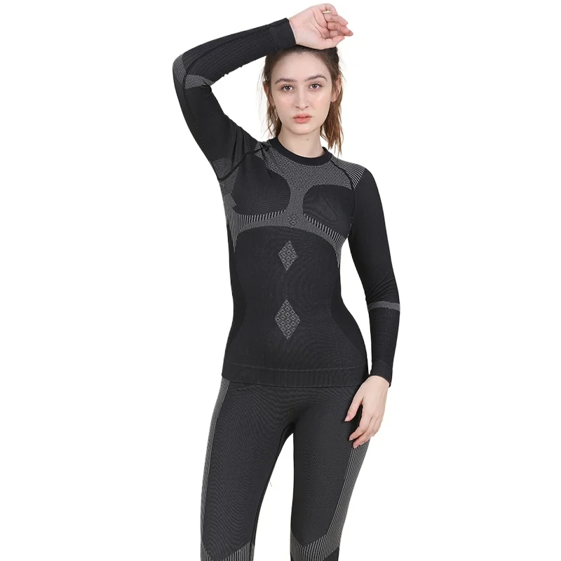 التزلج في الهواء الطلق التجفيف السريع الملابس ملابس داخلية رياضية المرأة الرطوبة فتل، التعرق، مضغوط، دافئ، سلس الملابس الداخلية مجموعة #3