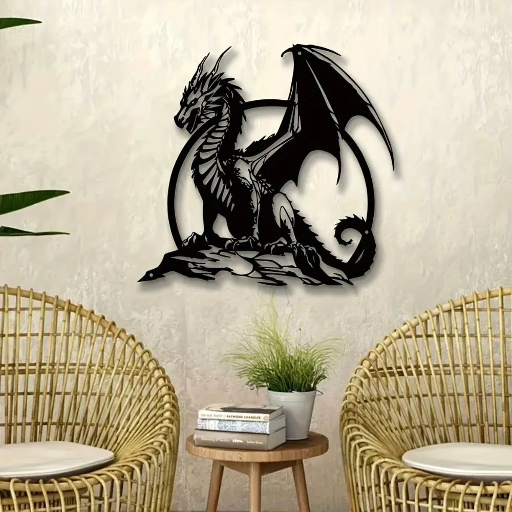 Stunning Dragon Metal Wall Hanging High-Strength Iron Art Ornament for Home Garden Patio Farmhouse Wall Decor