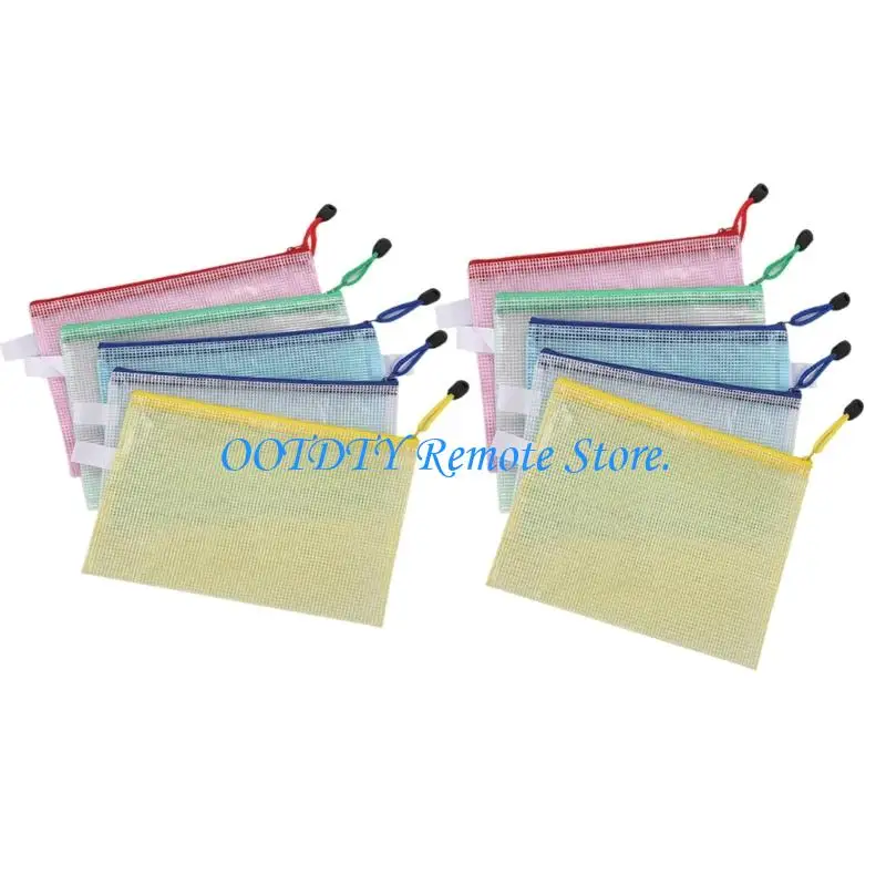 

DXAB 10 Pcs B4 Clear File Folder Document Bag Zip Bag Document Wallet for Office