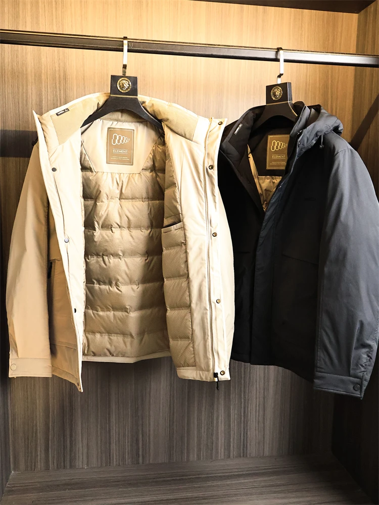 

Мужская пуховая куртка с капюшоном Du down Commuting Busin Anti-Water Polyester Fiber Faion Urban Outdoor Windproof Thiened