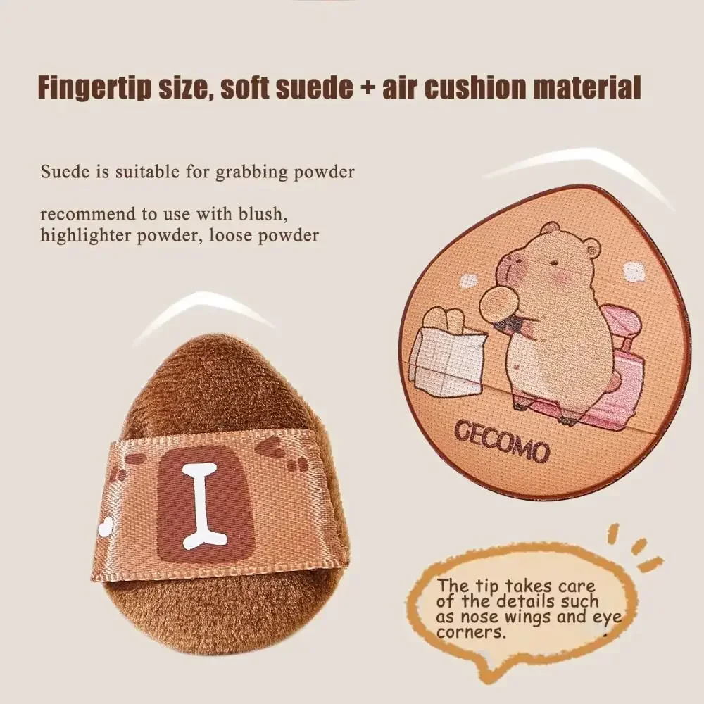 6PCS New Skin-friendly Capybara Powder Puff Mini Super Soft Air Cushion Portable Dry Use Thumb Puff Wet And Dry Use Makeup Tools