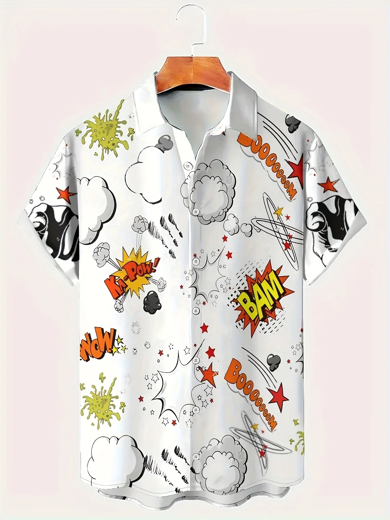 Summer Casual Short Sleeve Shirt men's Comfortable Summer Vacation Top Anime Dopamine Good Looking Funny Pattern New