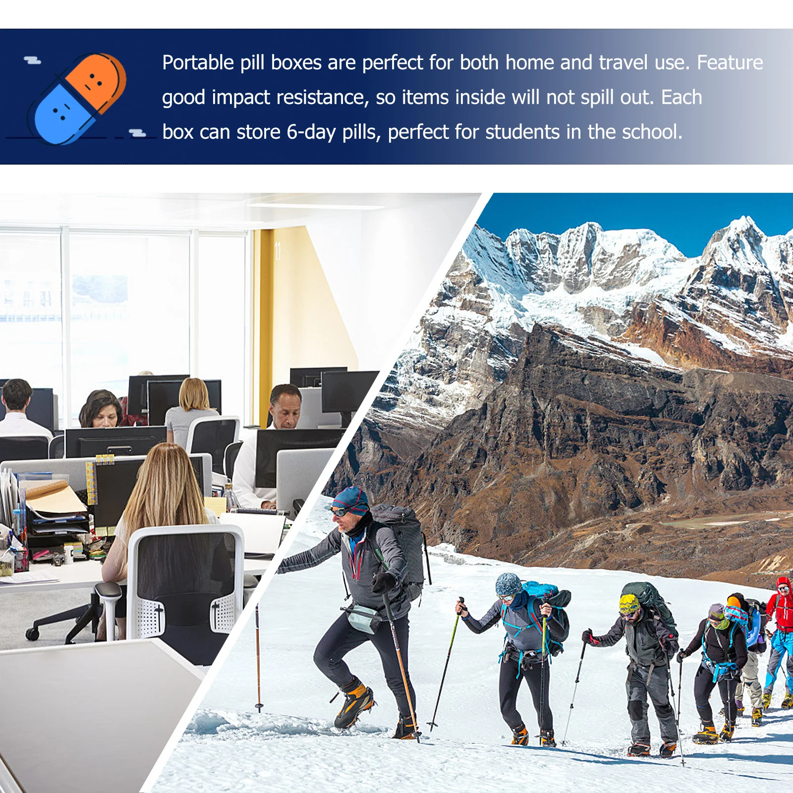 

6 шт., маленькие аптечки, органайзеры для таблеток, прозрачные чехлы для хранения Braille с 6 отделениями, портативная домашняя дорожная косметика, всякая всячина