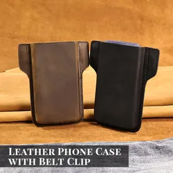 1PCTop Layer Cowhide Men's Mobile Phone Protective Case, Made of High-Quality Genuine Leather Material, Casual Mobile Phone Bag
