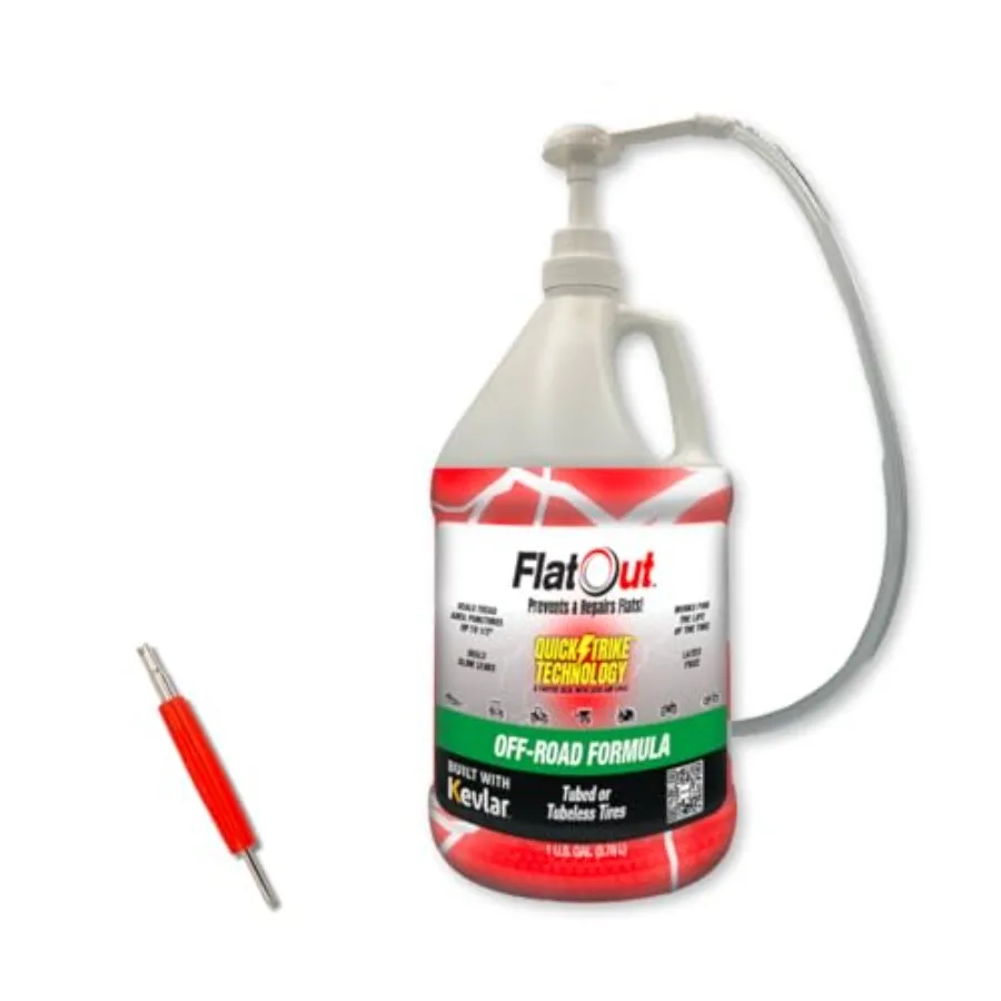 

QuickStrike Tire Sealant - Off-Road Formula - Prevents Flat Tires - Seals Leaks - Contains Kevlar - Tubeless Tire Sealant - + T