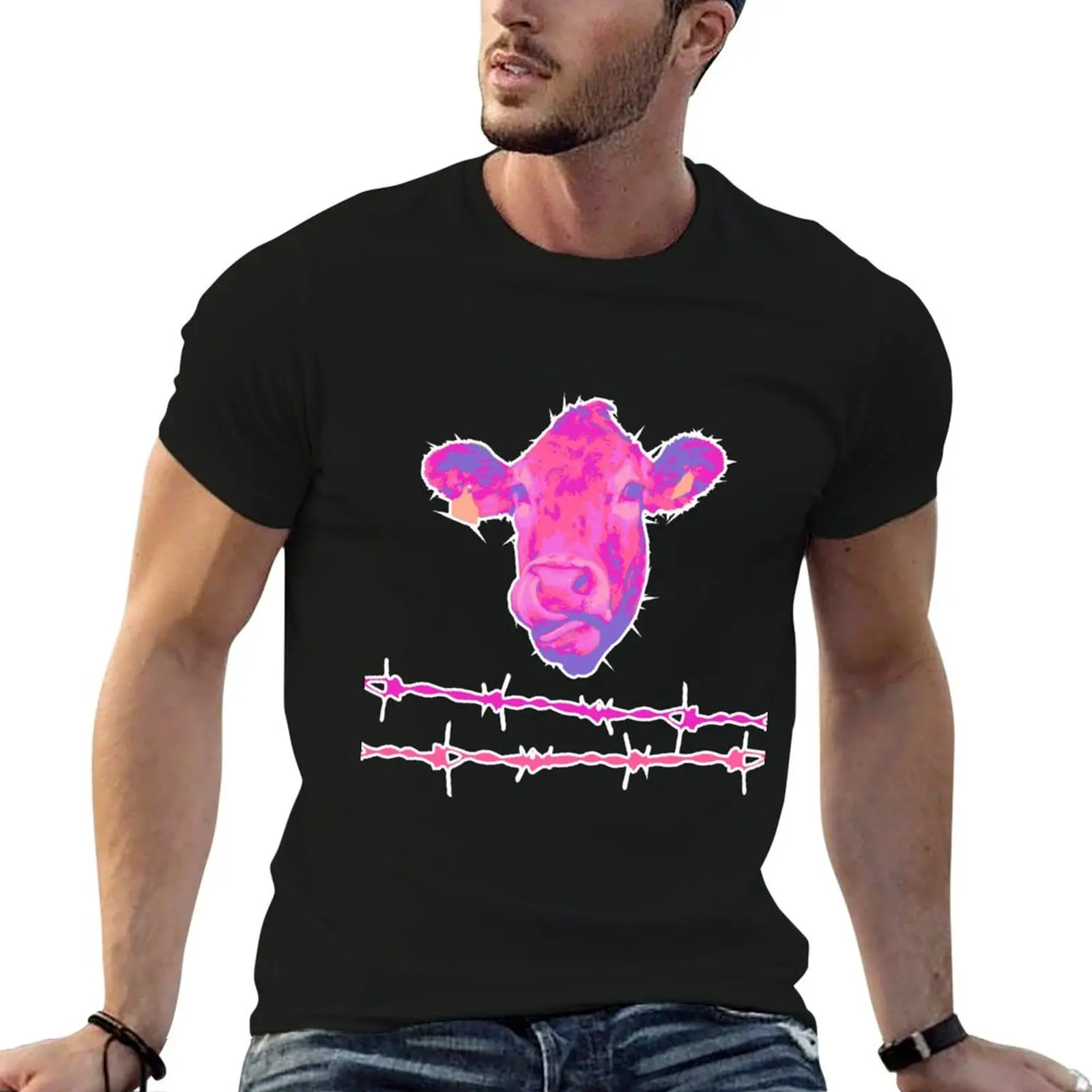 

Cow barbed wire T-Shirt man t shirt graphic t shirt for man 100 percent cotton man t shirts for men T-shirt