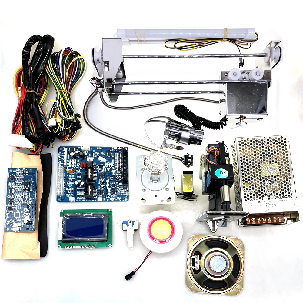 

DIY Crane Vening Machine Kit With Main Game Board 27.5cm Gantry Mini Claw Power Supply Joystick LED Buttons Coin Acceptor Sensor