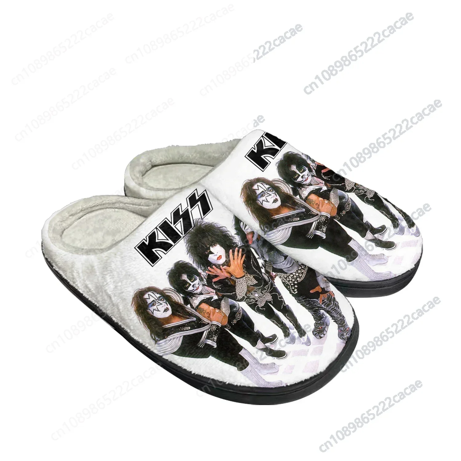 

Heavy Metal Rock Band Kiss Fashion Home Cotton Custom Slippers Mens Womens Sandals Plush Bedroom Keep Warm Shoe Thermal Slipper