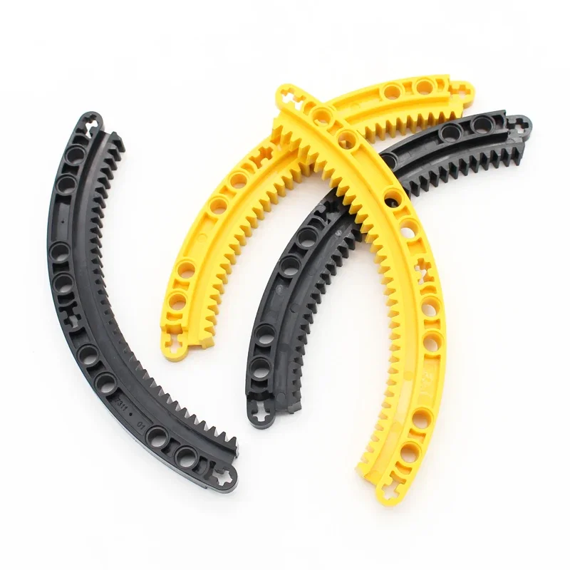 4PCS 11x11 Curved 1/4 Circular Arc Gear Rack MOC Technology Building Blocks Parts 24121 Assembly DIY Toys Modified Accessories