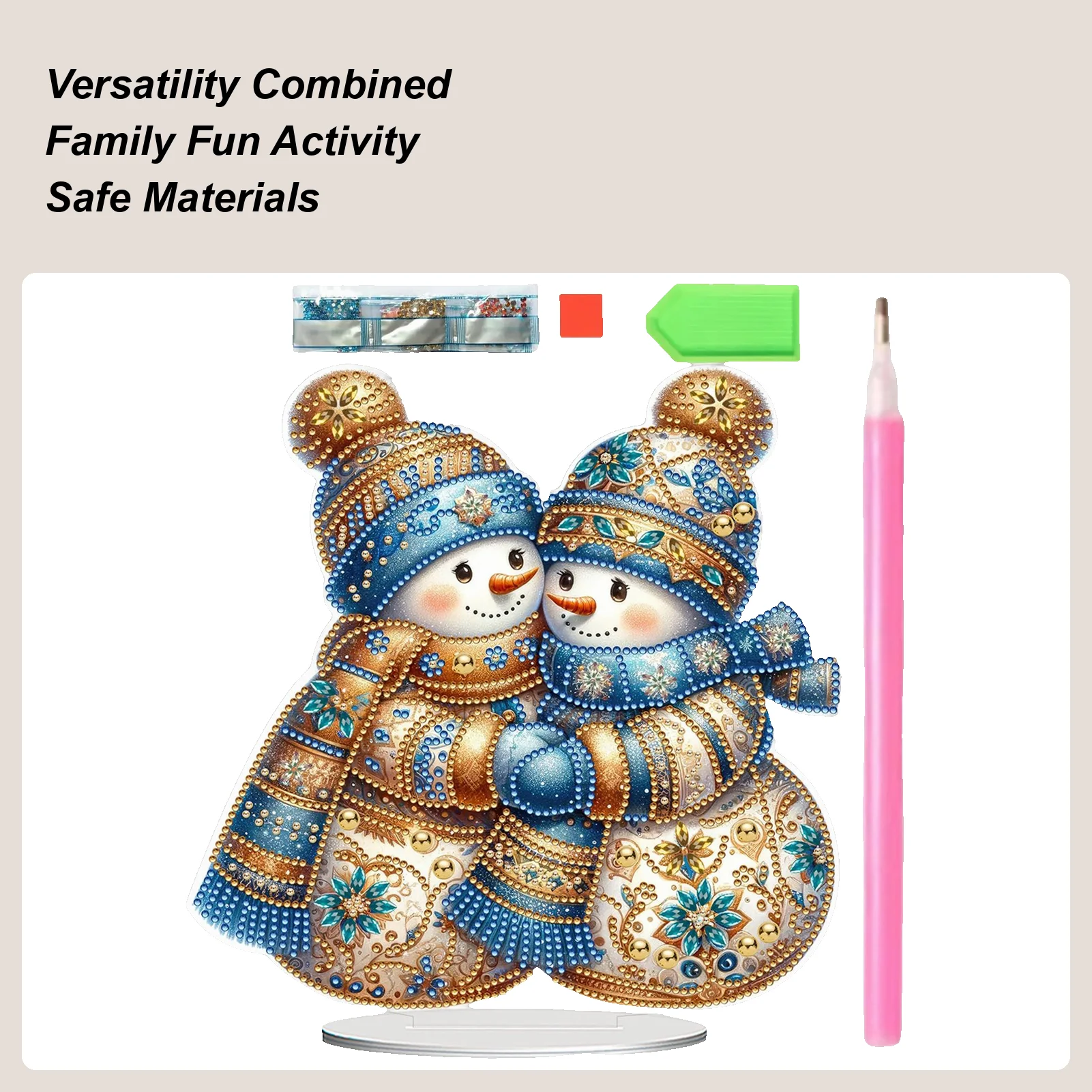 

Набор для рисования стразами, 2D акриловые поделки с драгоценными камнями и подставкой, Рождественский настольный декор для взрослых и детей, семейный фермерский дом, рабочее место