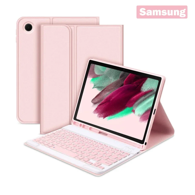 

Складной чехол с гнездом для карандашей для Samsung Tab S6 lite 10,4 A8 10,5 X200 X205 Cover S7 S8 11 дюймов A9+ Bluetooth Keyboard Case