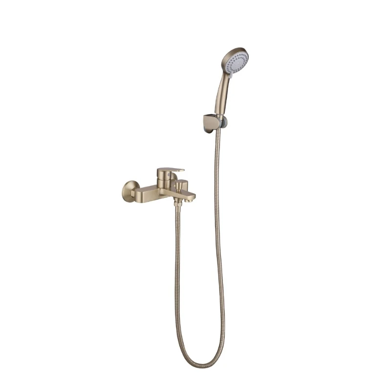 

American all-copper brushed gold hot and cold household bathroom toilet hotel engineering handheld shower set