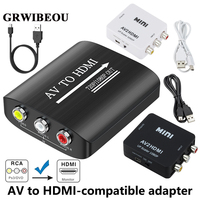 GRWIBEOU AV TO HDMI-compatible Converter AV TO HD-MI Converter Mini Composite CVBS To HD Video-Converter Video Converter Box