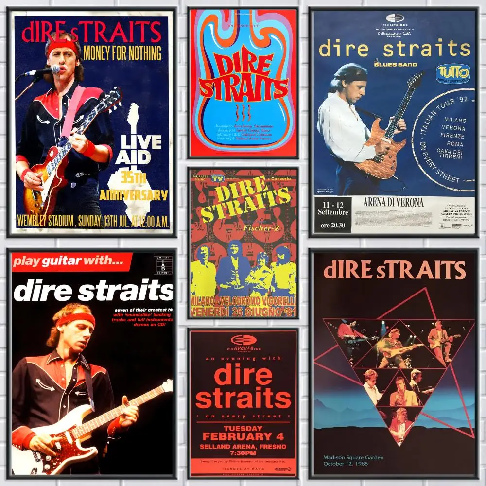 Singer D-Dire S-Straits Rock band Poster Modern and Elegant Wall Stickers for Home Decor Living Room Dormitory Wall Art