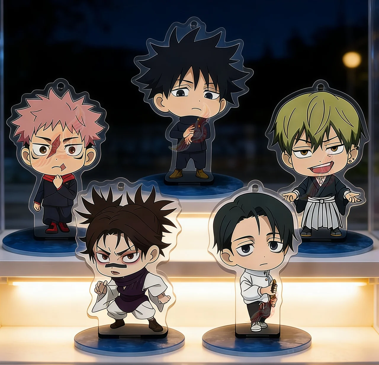 Anime Jujutsu Kaisen Acrylic Keychain Naoya Zenin Yuji Itadori Yuta Okkotsu Megumi Fushiguro Choso Stands Desktop Ornament Gift