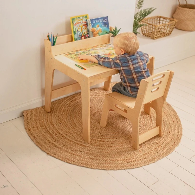 &c Kids Toddler Children Baby Activity Wooden Tables Learning Desk Kids Study Table and Chair Set School Children Furniture Sets - view 3