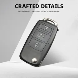 Car Remote Control Flip Keychain Shell With 3 Buttons Suitable For Volkswagen B5 Blade Less Key Box Cover