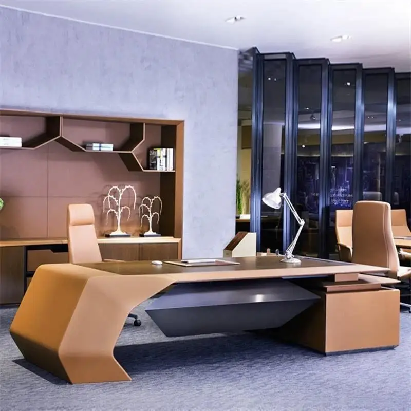 طاولات مكتبية حديثة مصممة مع مدير منظم Hutch مكاتب على شكل حرف L للدراسة أثاث مكتبي Mesa De Escritorio #4