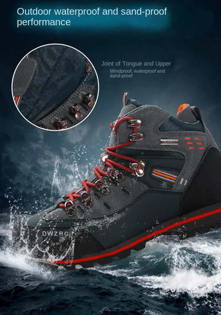 

2024 Men Outdoor Ankle Boots Waterproof Sports Shoes Mountain Climbing Classic Footwear Leather Sneakers Hiking Boots Fashion