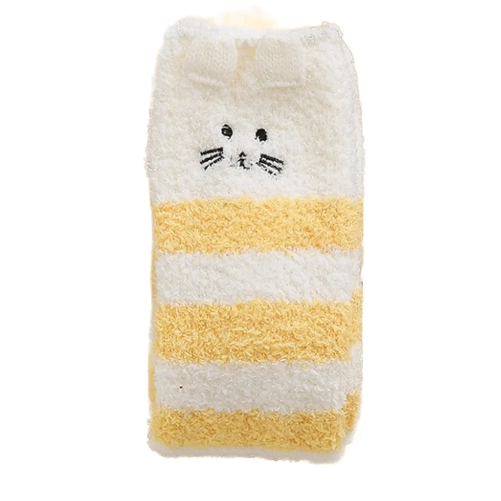 

Полосатые гольфы выше колена в корейском стиле с рисунком медведя, зимние носки до бедра JK, зимние чулки для женщин и детей