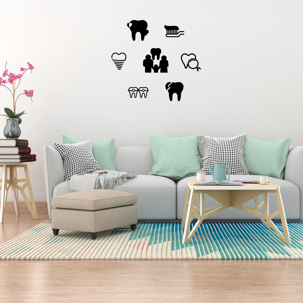 1PC Lovely Dentist Decorative Sticker Waterproof Home Decor Pvc Home Decoration Accessories