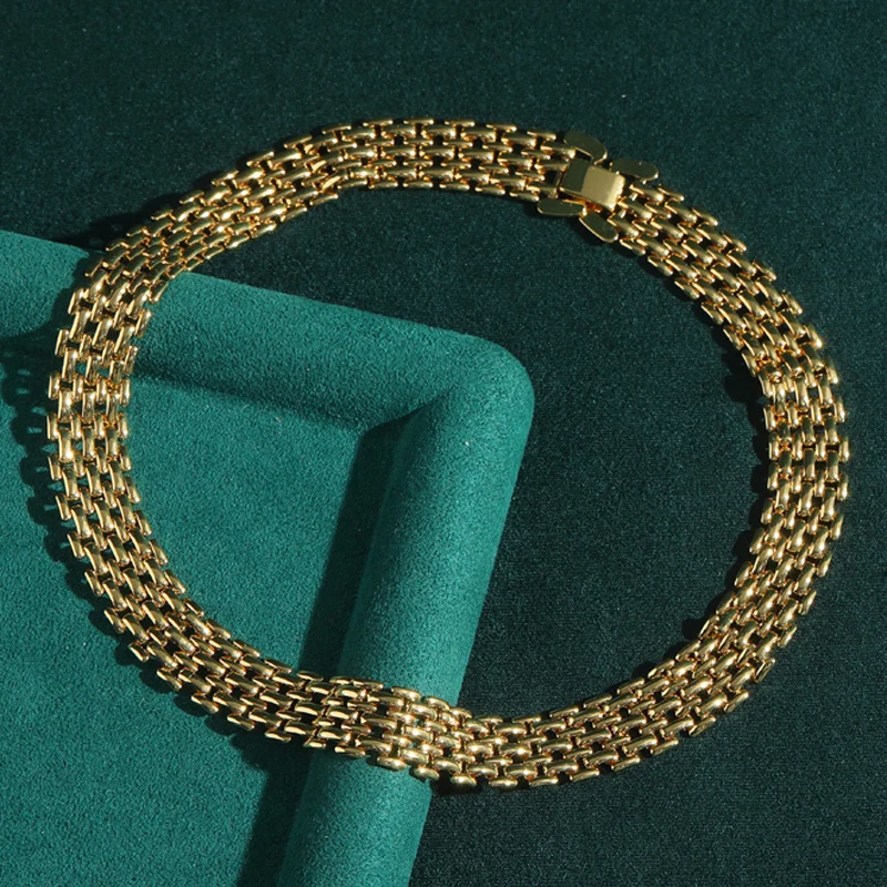 

Vintage Gold Color Chain Collar Choker Necklace For Woman Antique Luxury Quality Jewelry Retro Wedding Gift New In 2025 Trend