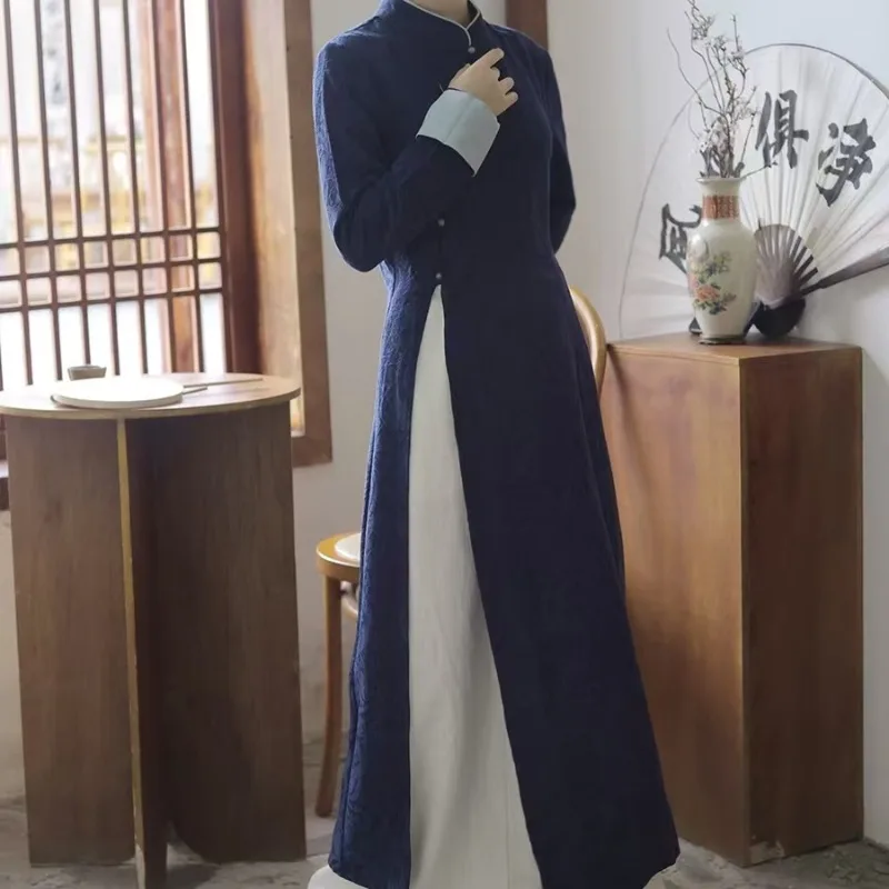 

Two-piece Set of Cheongsam and Hanfu for Women 2025 New Chinese Style Zen Tang Dress Set Vintage Traditional Clothing Original