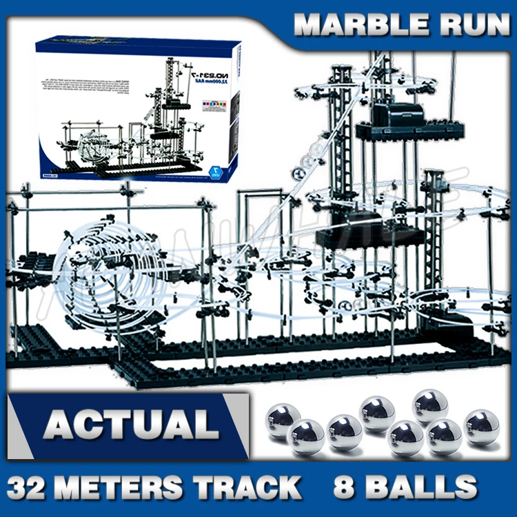 3200 سنتيمتر السكك الحديدية المستوى 7 الرخام تشغيل ثلاث طبقات متاهة السفينة الدوارة تسريع دائرة نموذج بناء ألعاب الأولاد كرة دوارة النحت #1