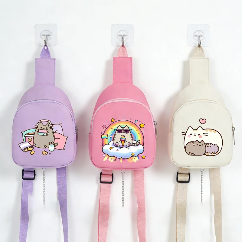 PUSHEEN Chest Bag Long Strap Light Weight Crossbody Bag Durable Advanced Sense Mini Square Bag girl Gifts ShoulderBag