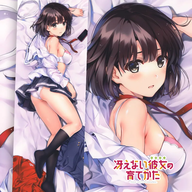 Megumi Kato Dakimakura Saenai Heroine Hugging Full Body Sexy Pillow Case Cushion Cover Otaku Pillowcase Home Bedding Decor Gift