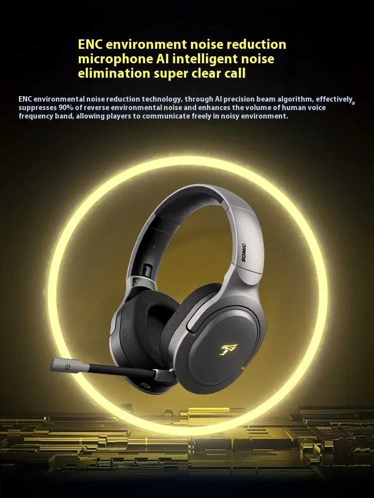 Somic G710 Wireless Headphones Three Mode Low Delay FPS AI Noise Reduction Gaming Headset Long Standby PC Gamer Accessories Gift