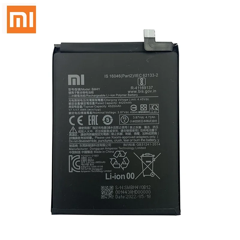 100% Original BM4Y 4520mAh Battery For Xiaomi 11X Redmi K40 Pro K40Pro Pocophone Poco F3 Phone Replacement Batteries Bateria