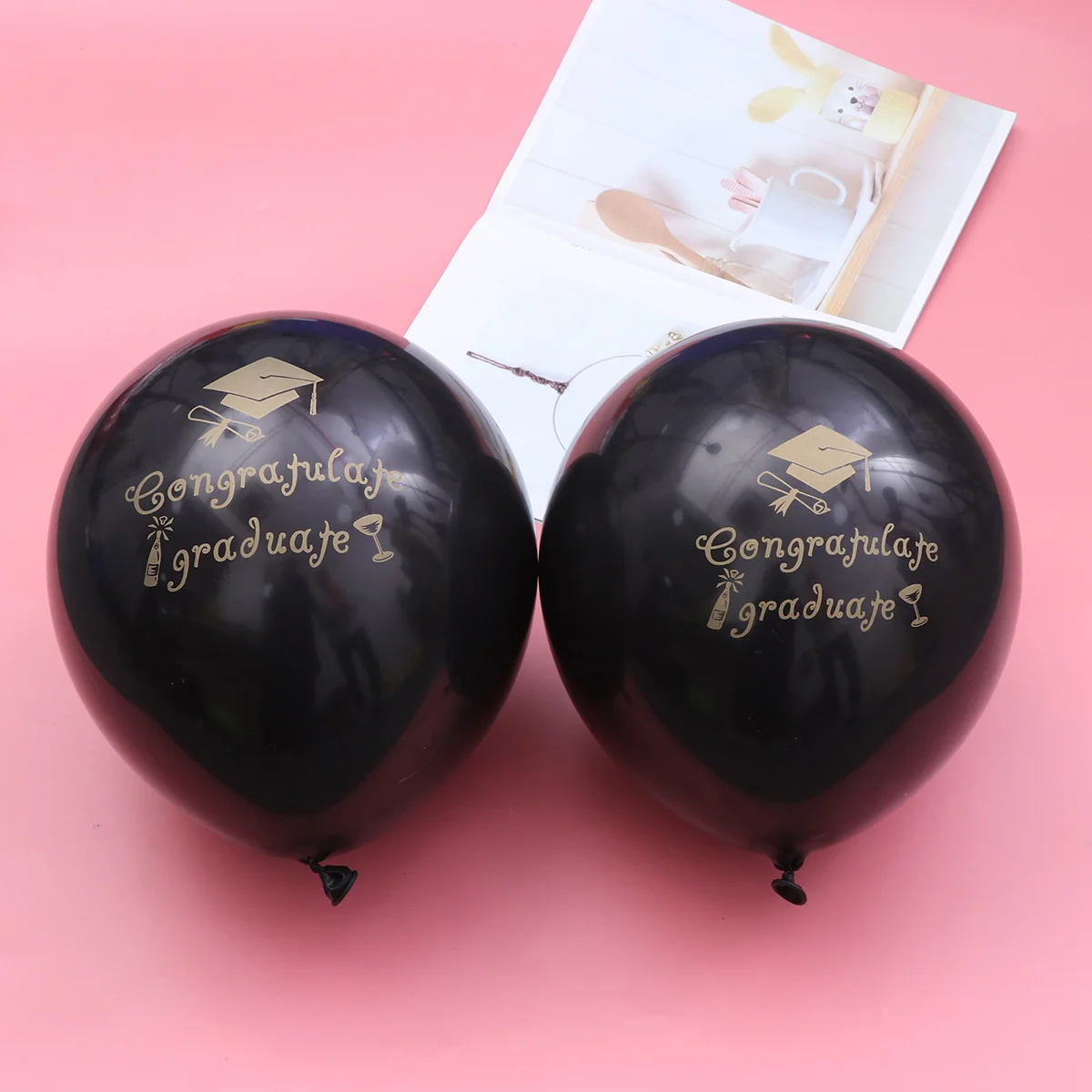 

10Pcs Graduation Balloons Black Latex Printed Decor for Graduate Student Party Balloons Decor Balloon Graduation