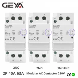 GEYA Din Rail AC Contactor 2P 40A 63A 2NO 2NC 1NO1NC House Use or For Charging Pile Contactor Good Quality